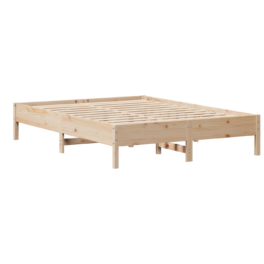 Bed Frame without Mattress 150x200 cm Solid Wood Pine