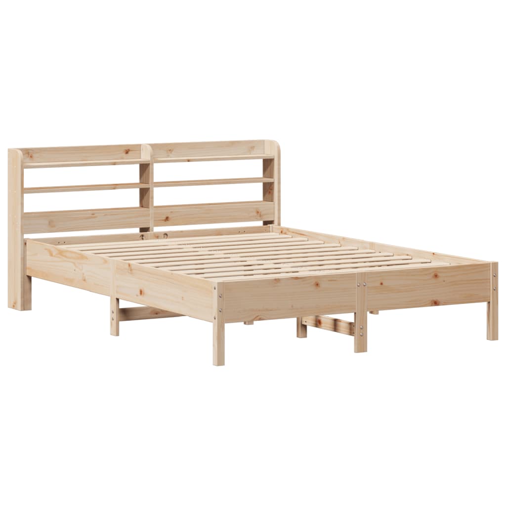 Bed Frame without Mattress 135x190 cm Solid Wood Pine
