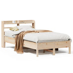 Bed Frame without Mattress 90x190 cm Solid Wood Pine