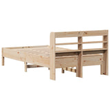 Bed Frame without Mattress 90x190 cm Solid Wood Pine - Rear View