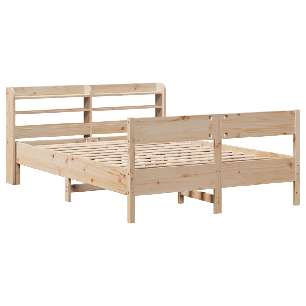 Bed Frame without Mattress 150x200 cm Solid Wood Pine