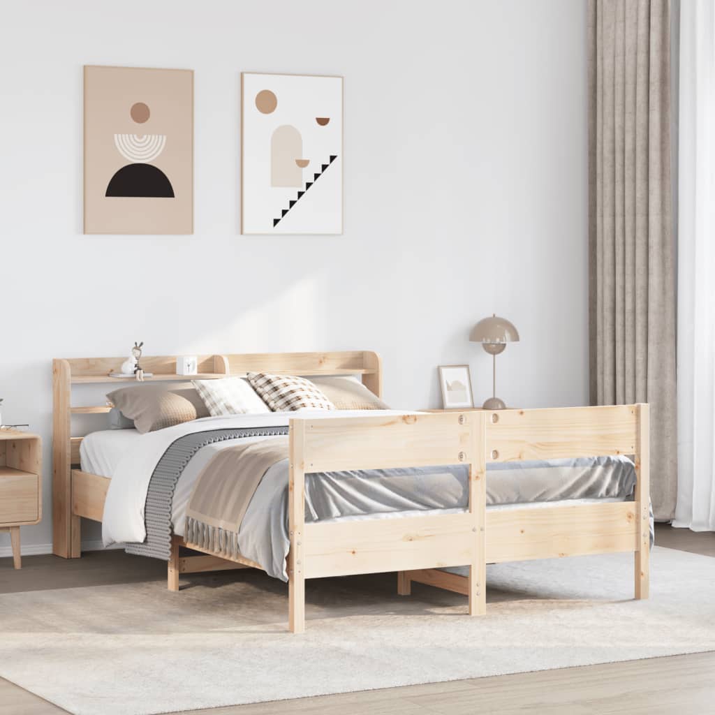 Bed Frame without Mattress 150x200 cm Solid Wood Pine