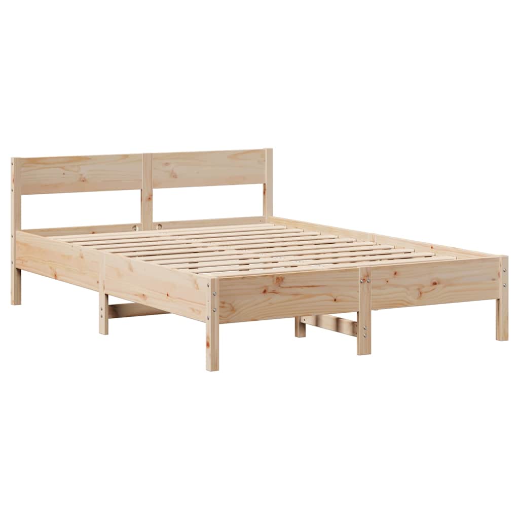Bed Frame without Mattress 135x190 cm Solid Wood Pine