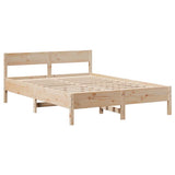 Bed Frame without Mattress 135x190 cm Solid Wood Pine