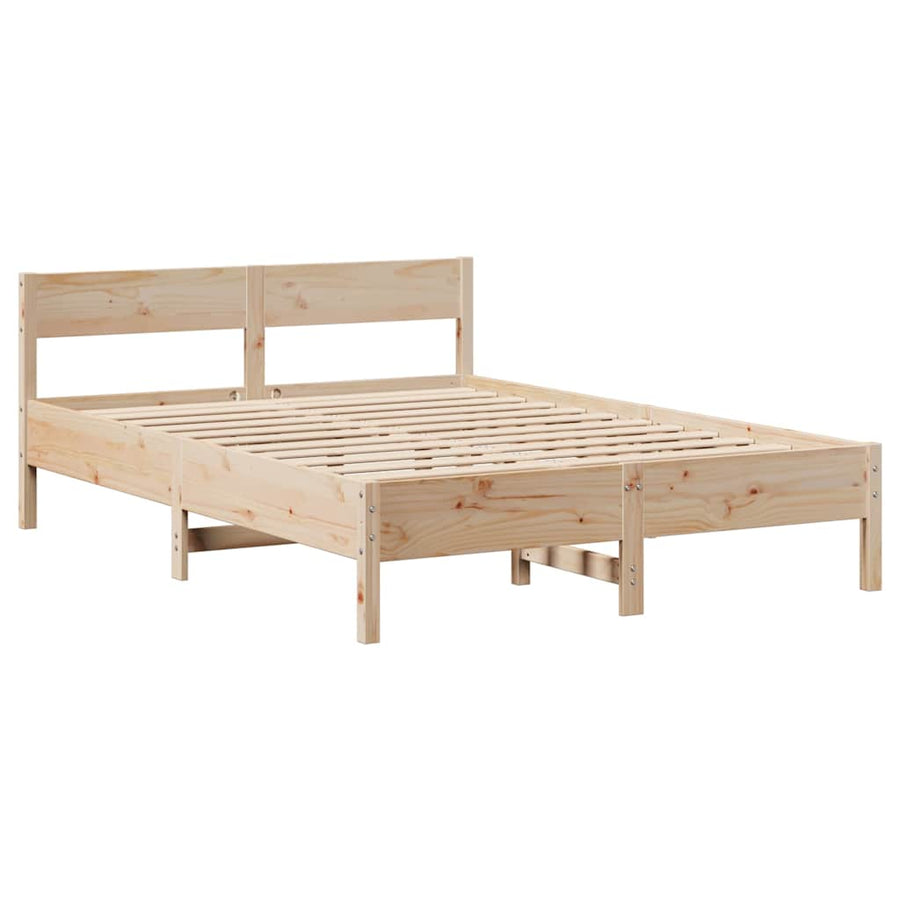 Bed Frame without Mattress 135x190 cm Solid Wood Pine