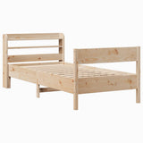 Bed Frame without Mattress 90x190 cm Solid Wood Pine - Side View