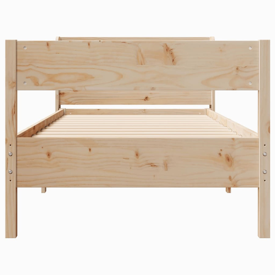 Bed Frame without Mattress 90x190 cm Solid Wood Pine