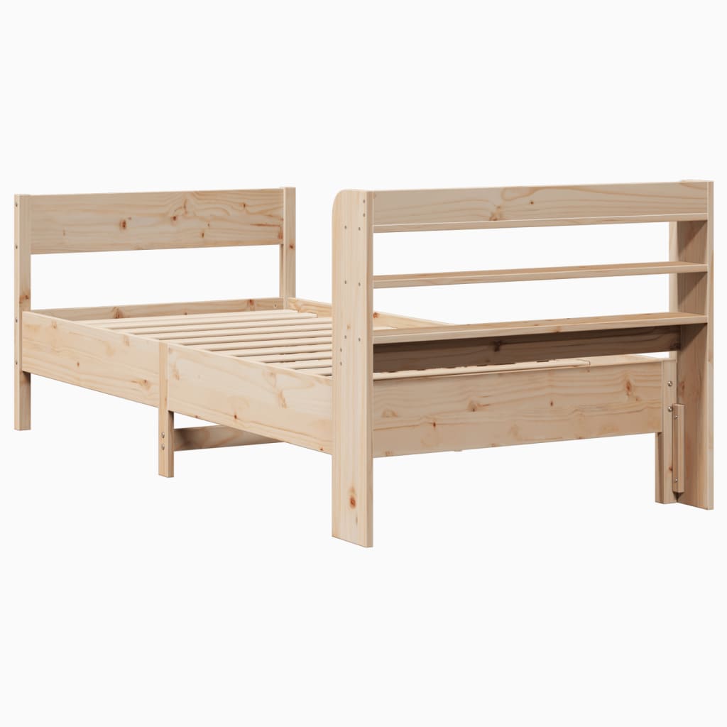 Bed Frame without Mattress 90x190 cm Solid Wood Pine