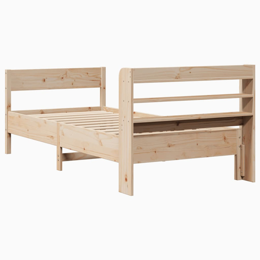 Bed Frame without Mattress 90x190 cm Solid Wood Pine