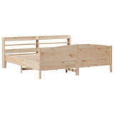 Bed Frame without Mattress 180x200 cm Solid Wood Pine - Side View