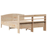 Bed Frame without Mattress 150x200 cm Solid Wood Pine - Rear View