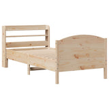 Bed Frame without Mattress 90x190 cm Solid Wood Pine - Side View