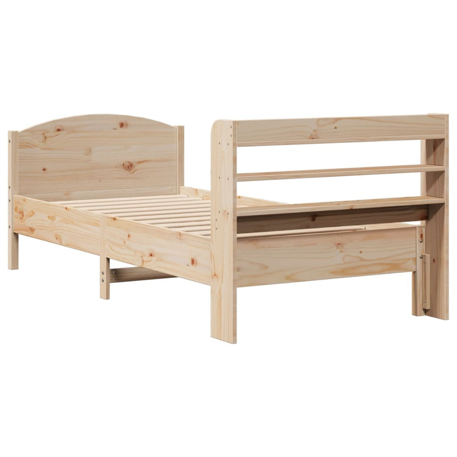 Bed Frame without Mattress 90x190 cm Solid Wood Pine