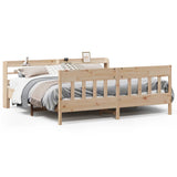 Bed Frame without Mattress 180x200 cm Solid Wood Pine - Front View
