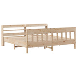 Bed Frame without Mattress 180x200 cm Solid Wood Pine