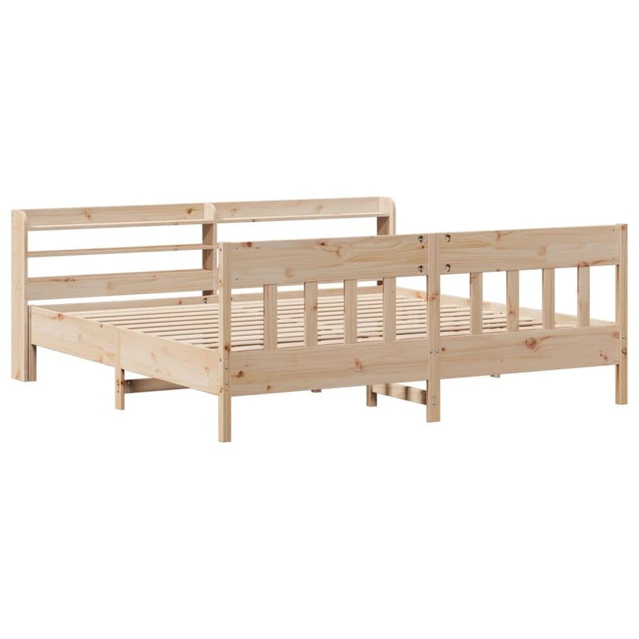 Bed Frame without Mattress 180x200 cm Solid Wood Pine