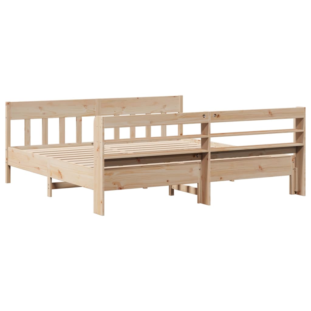 Bed Frame without Mattress 180x200 cm Solid Wood Pine