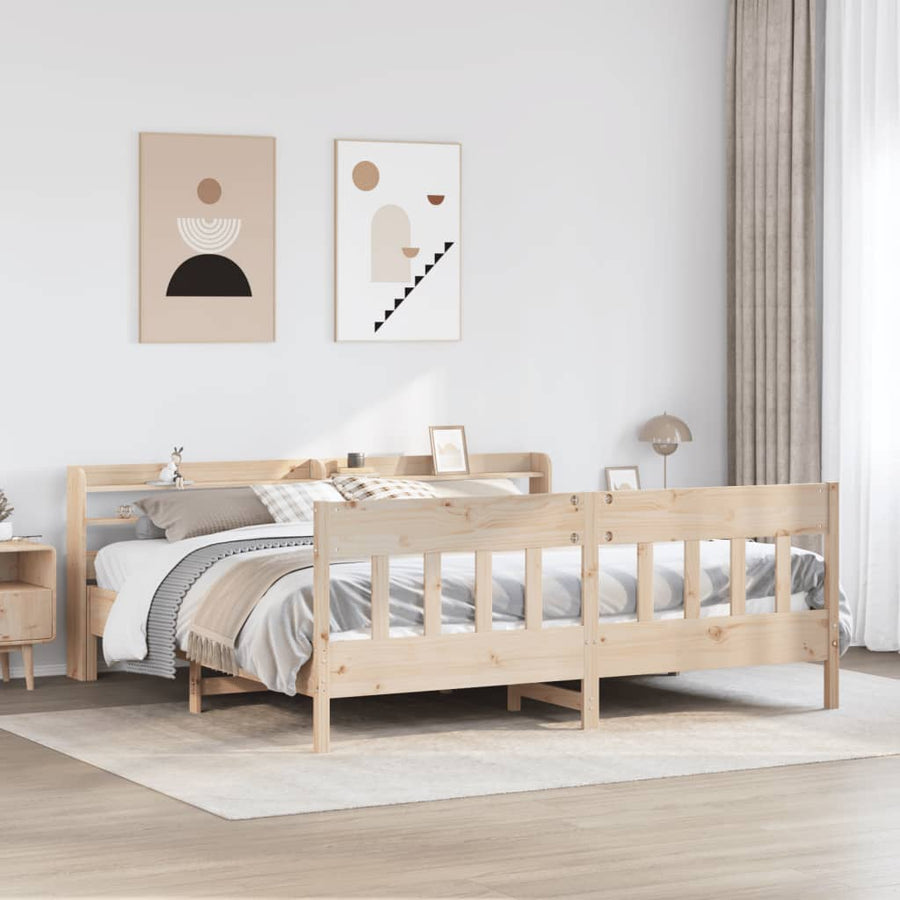 Bed Frame without Mattress 180x200 cm Solid Wood Pine