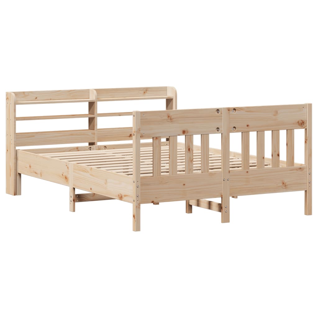 Bed Frame without Mattress 150x200 cm Solid Wood Pine