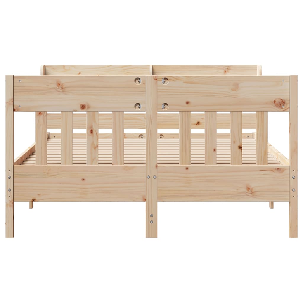 Bed Frame without Mattress 135x190 cm Solid Wood Pine