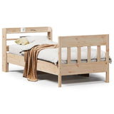 Bed Frame without Mattress 90x190 cm Solid Wood Pine