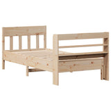 Bed Frame without Mattress 90x190 cm Solid Wood Pine