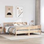 Bed Frame with Headboard 180x200 cm Solid Wood Pine
