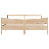 Bed Frame with Headboard 180x200 cm Solid Wood Pine