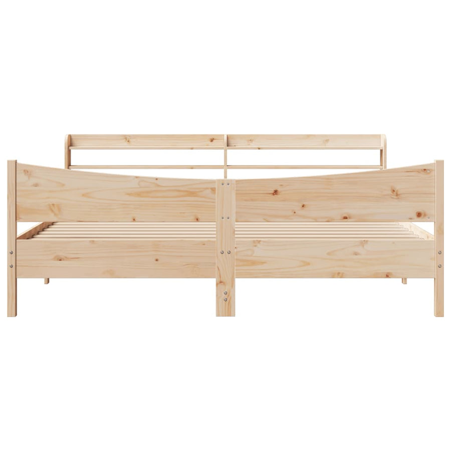 Bed Frame with Headboard 180x200 cm Solid Wood Pine