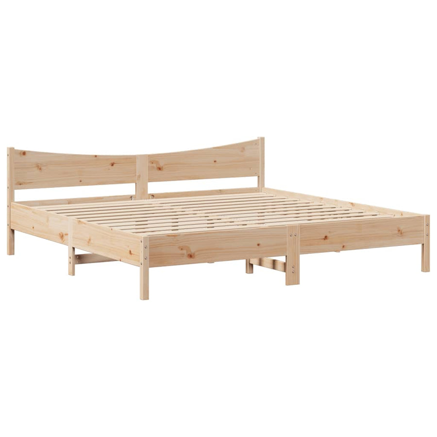 Bed Frame with Headboard 180x200 cm Solid Wood Pine