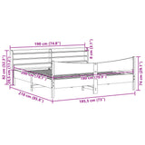 Bed Frame with Headboard 180x200 cm Solid Wood Pine