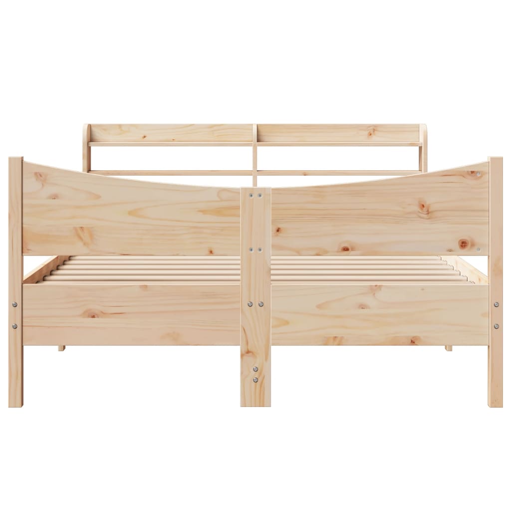 Bed Frame with Headboard 150x200 cm Solid Wood Pine