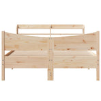 Bed Frame with Headboard 150x200 cm Solid Wood Pine
