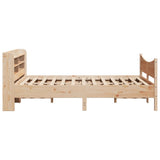 Bed Frame with Headboard 150x200 cm Solid Wood Pine - Close-Up Angle