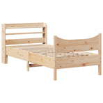 Bed Frame with Headboard 90x200 cm Solid Wood Pine