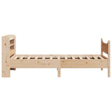 Bed Frame with Headboard 90x200 cm Solid Wood Pine - Close-Up Angle