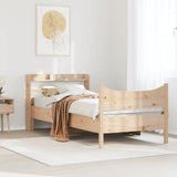 Bed Frame with Headboard 90x190 cm Solid Wood Pine - Side View