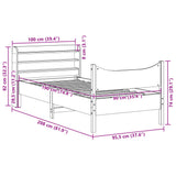 Bed Frame with Headboard 90x190 cm Solid Wood Pine