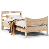 Bed Frame with Headboard 90x190 cm Solid Wood Pine