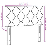 LED Headboard Black 100 cm Faux Leather - Low Angle