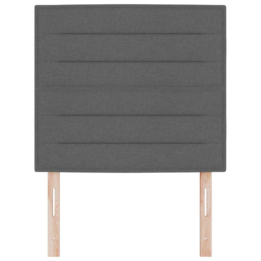 LED Headboard with LED Strip Lights Dark Grey 80 cm Polyester