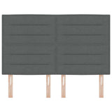LED Headboard with LED Strip Lights Dark Grey 144 cm Fabric