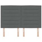 LED Headboard with LED Strip Lights Dark Grey 144 cm Fabric