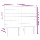 LED Headboard with LED Strip Lights Dark Grey 144 cm Fabric