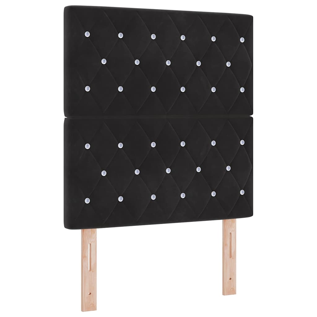 LED Headboard with LED Strip Lights Black 80 cm Polyester