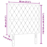 LED Headboard with LED Strip Lights Black 80 cm Polyester