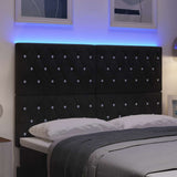 LED Headboard with LED Strip Lights Manual Black 144 cm Velvet
