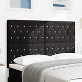 LED Headboard with LED Strip Lights Manual Black 144 cm Velvet