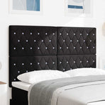 LED Headboard with LED Strip Lights Manual Black 144 cm Velvet