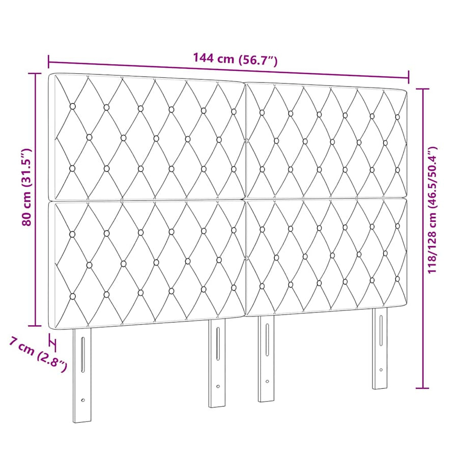 LED Headboard with LED Strip Lights Manual Black 144 cm Velvet